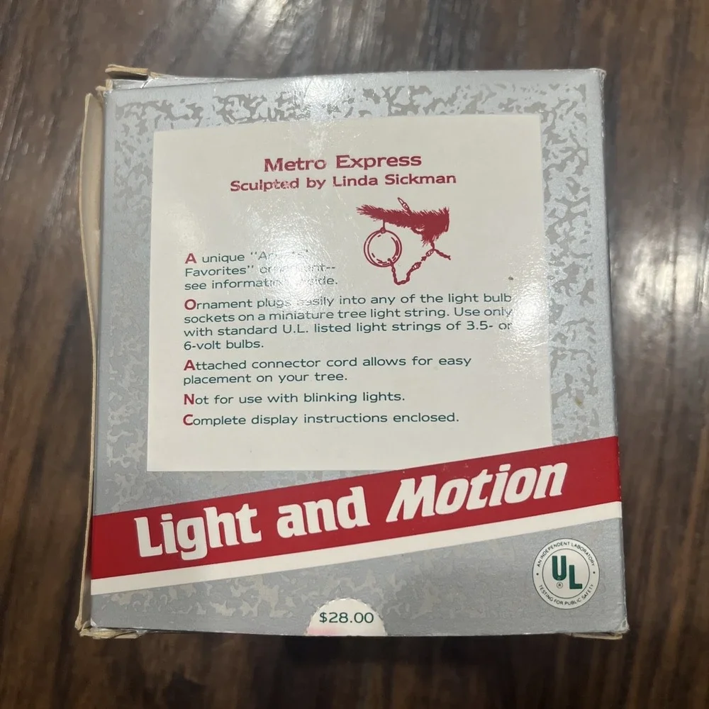 Hallmark Metro Express Magic Light and Motion‎ Ornament Tested Works 1989